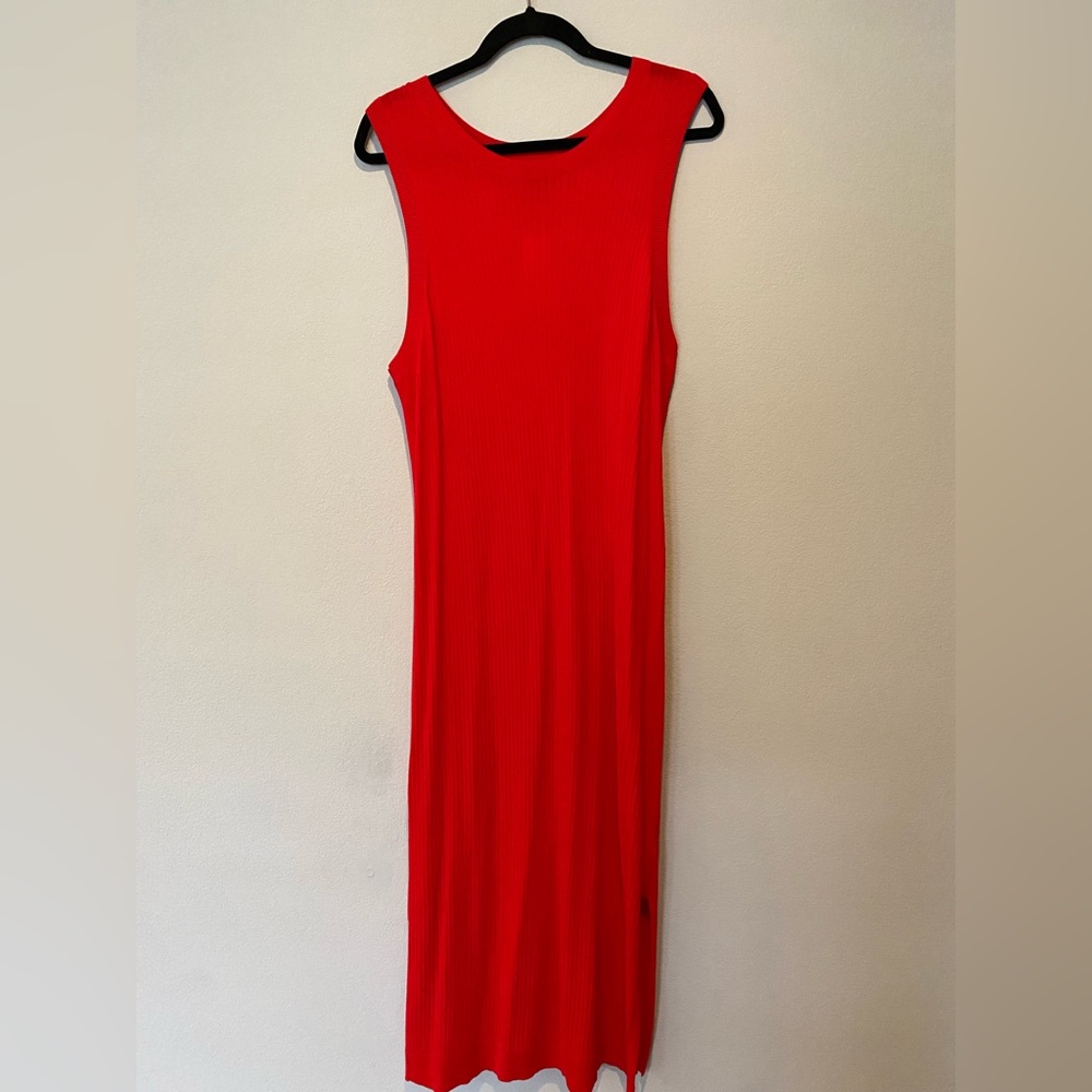 Banana Republic sleeveless red midi dress, XL TALL length - Picture 6 of 16